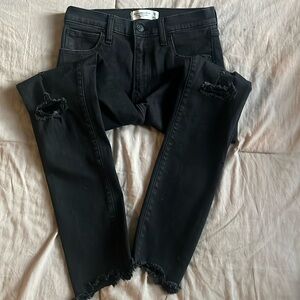 Abercrombie and Fitch the super skinny ankle, high-rise black jeans